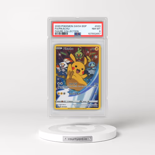 2020 Pokémon Swsh Black Star Promo #020 Pikachu - Full Art Figure Collection (PSA 8 NM-MT)
