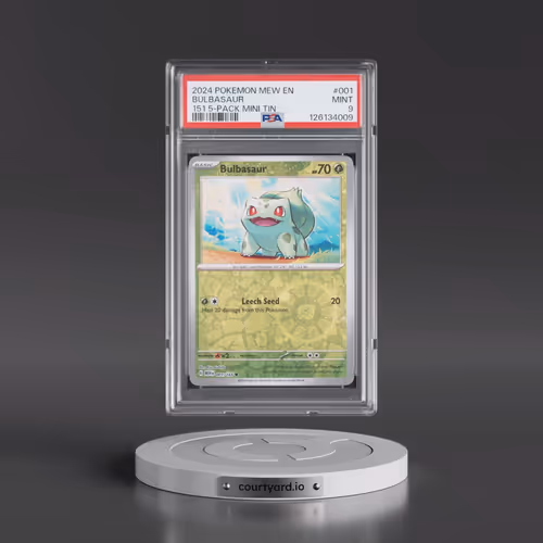 2024 Pokémon Mew EN-151 #001 Bulbasaur - 151 5-Pack Mini Tins (PSA 9 MINT)
