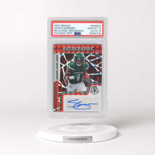 2022 Panini Mosaic Rookie Autograph Mosaic #RAMAG Ahmad "Sauce" Gardner - Red Mosaic (PSA 10 GEM MINT)