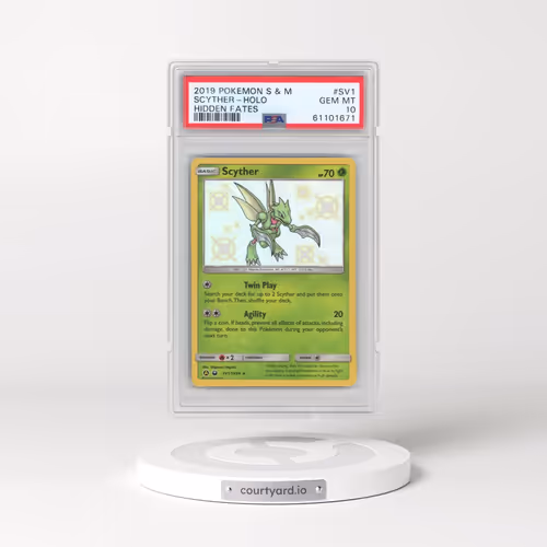 2019 Pokémon Sun & Moon Hidden Fates #SV1 Scyther - Holo (PSA 10 GEM MINT)