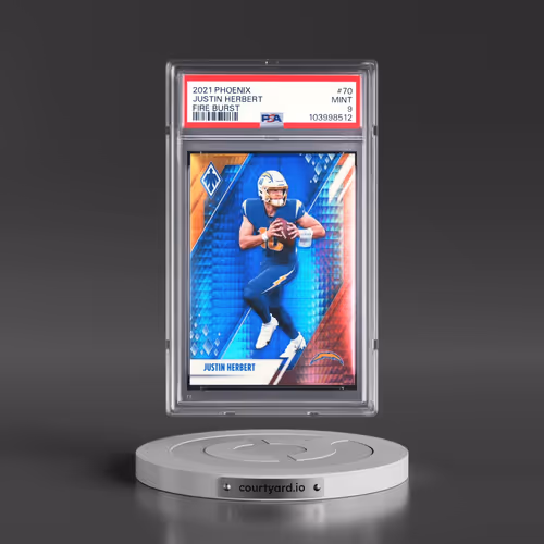 2021 Panini Phoenix #70 Justin Herbert - Fire Burst (PSA 9 MINT)