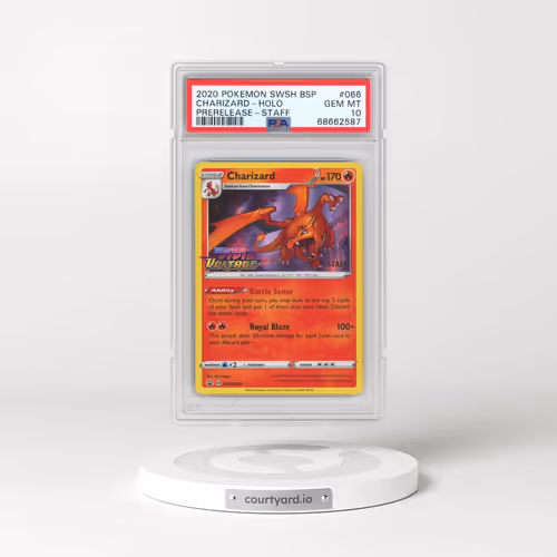 2020 Pokémon Swsh Black Star Promo #066 Charizard - Holo Prerelease-Staff (PSA 10 GEM MINT)