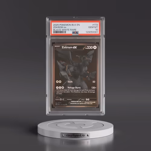 2025 Pokémon Blk EN-Black Bolt #172 Zekrom EX - Holo Black White Rare (PSA 10 GEM MINT)
