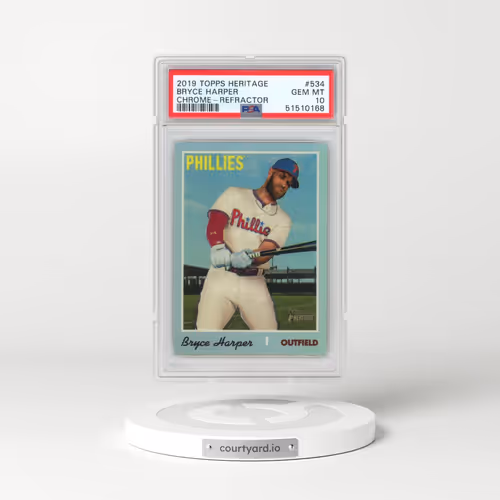 2019 Topps Heritage #534 Bryce Harper - Chrome-Refractor (PSA 10 GEM MINT)