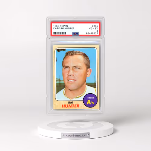 1968 Topps #385 Catfish Hunter (PSA 4 VG-EX)