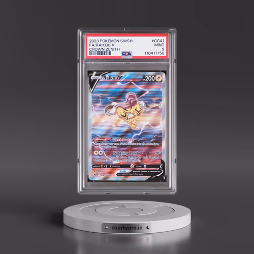 2023 Pokémon Sword and Shield Crown Zenith #GG41 Raikou V - Holo Full Art (PSA 9 MINT)
