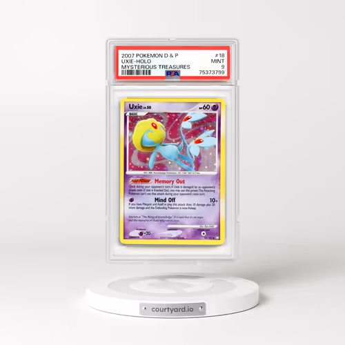 2007 Mysterious Treasures #18 Uxie - Holo (PSA 9 MINT)