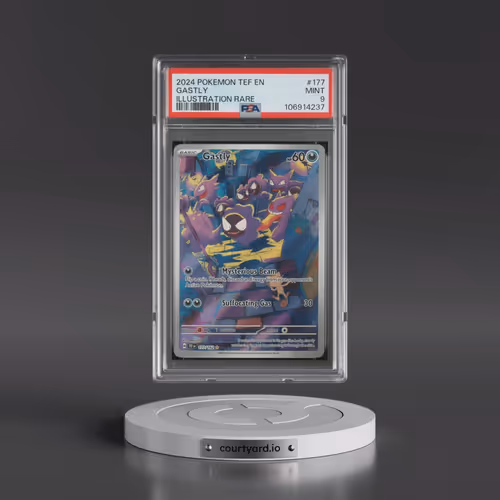 2024 Pokémon Tef EN-Temporal Forces #177 Gastly - Illustration Rare (PSA 9 MINT)