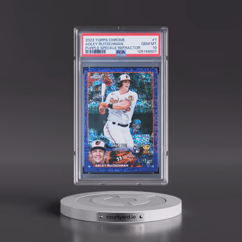 2023 Topps Chrome #1 Adley Rutschman - Purple Speckle Refractor (PSA 10 GEM MINT)