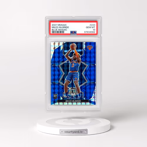 2021 Panini Mosaic #243 Miles McBride - Blue Mosaic (PSA 10 GEM MINT)