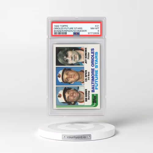1982 Topps #21 Orioles Future Stars - Bonner/Ripken/Schneider (PSA 8 NM-MT)