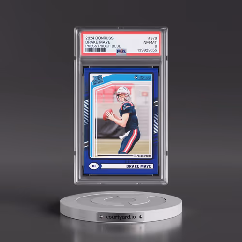 2024 Panini Donruss #379 Drake Maye - Press Proof Blue (PSA 8 NM-MT)