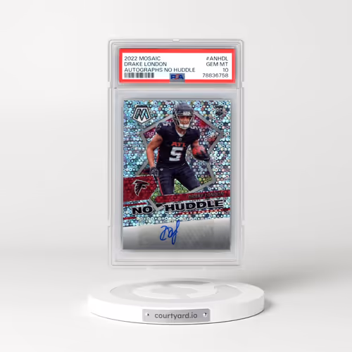 2022 Panini Mosaic Autographs No Huddle #ANHDL Drake London (PSA 10 GEM MINT)