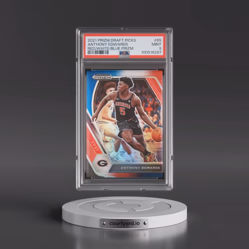 2021 Panini Prizm Draft Picks #65 Anthony Edwards - Red/White/Blue Prizm (PSA 9 MINT)