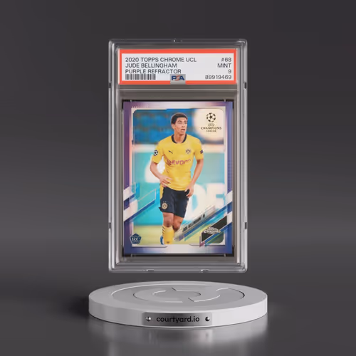 2020 Topps Chrome UEFA Champions League #68 Jude Bellingham - Purple Refractor (PSA 9 MINT)