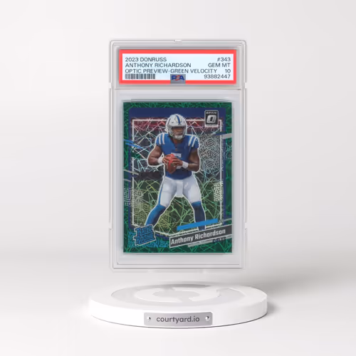 2023 Panini Donruss #343 Anthony Richardson - Optic Preview-Green Velocity (PSA 10 GEM MINT)