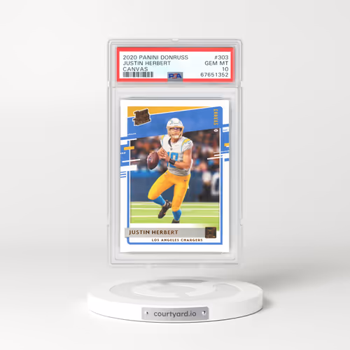 2020 Panini Donruss #303 Justin Herbert - Canvas (PSA 10 GEM MINT)