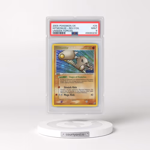 2005 Pokémon EX Unseen Forces #25 Hitmonlee - Reverse Foil (PSA 9 MINT)