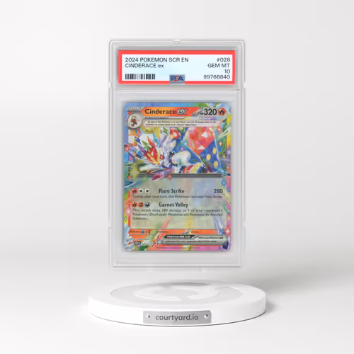 2024 Pokémon Scr EN-Stellar Crown #028 Cinderace EX - Holo (PSA 10 GEM MINT)