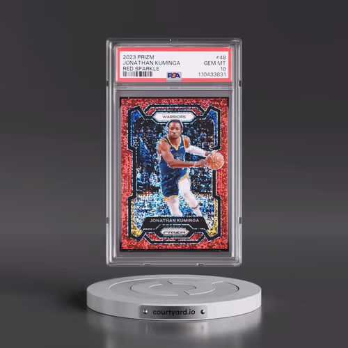 2023 Panini Prizm #48 Jonathan Kuminga - Red Sparkle (PSA 10 GEM MINT)