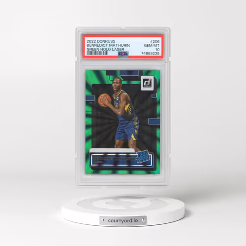 2022 Panini Donruss #206 Bennedict Mathurin - Green Holo Laser (PSA 10 GEM MINT)