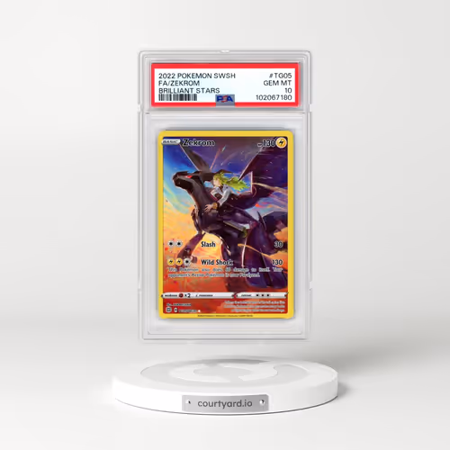 2022 Pokémon Sword & Shield Brilliant Stars #TG05 Zekrom - Full Art (PSA 10 GEM MINT)