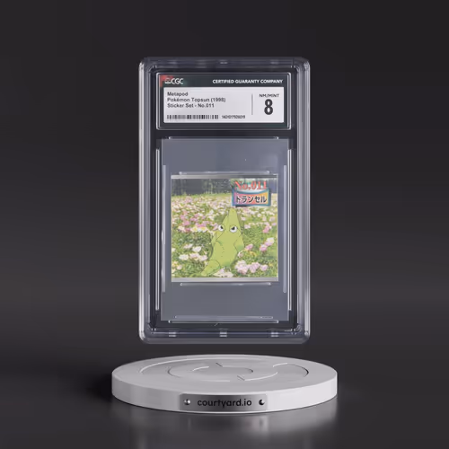1998 Sticker Set (ã??ã??ã?? Top on back) #011 Metapod - (Realistic Photo Background) (CGC 8 NM-MT)