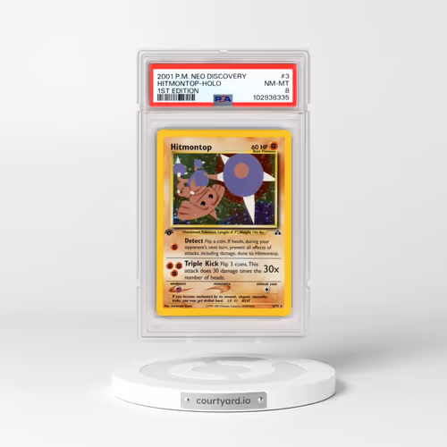 2001 Pokémon Neo Discovery #3 Hitmontop - 1st Edition Holo (PSA 8 NM-MT)