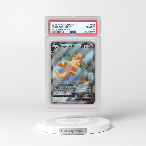 2021 Pokémon Sword & Shield Evolving Skies #192 Dragonite V - Holo Full Art (PSA 10 GEM MINT)