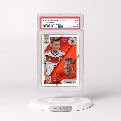 2014 Panini Prizm World Cup Matchups #15 Cristiano Ronaldo/Mesut Ozil - Prizm (PSA 9 MINT)
