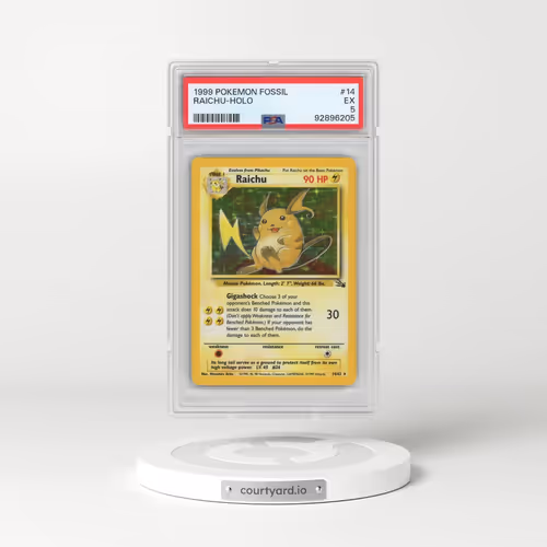1999 Pokémon Fossil #14 Raichu - Holo (PSA 5 EX)