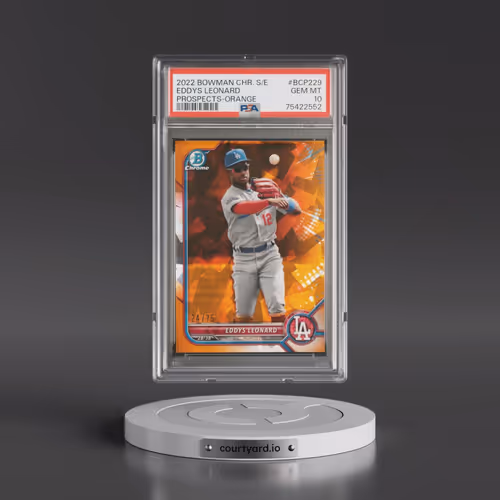 2022 Bowman Chrome Sapphire Edition Prospects #BCP229 Eddys Leonard - Orange (PSA 10 GEM MINT)