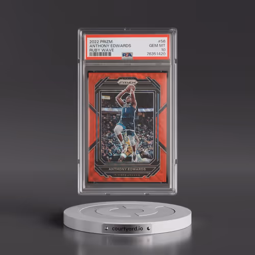 2022 Panini Prizm #56 Anthony Edwards - Ruby Wave (PSA 10 GEM MINT)