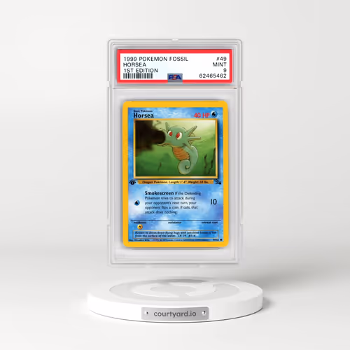 1999 Pokémon Fossil #49 Horsea - 1st Edition (PSA 9 MINT)