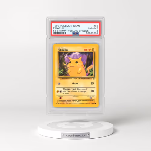 1999 Pokémon Game #58 Pikachu - E3 Stamp-Yellow Cheeks (PSA 8 NM-MT)