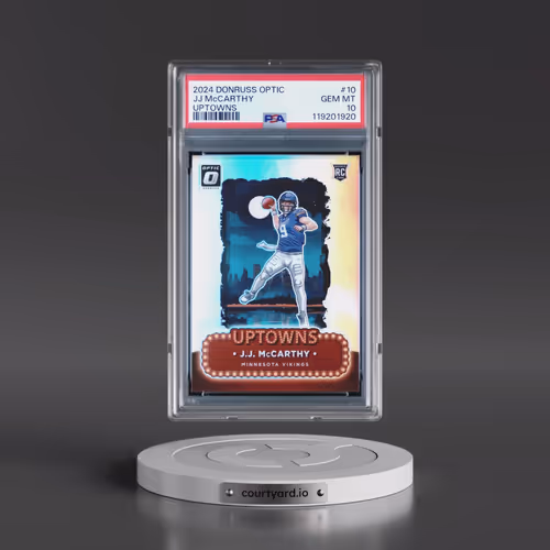 2024 Panini Donruss Optic Uptowns #10 JJ McCarthy (PSA 10 GEM MINT)
