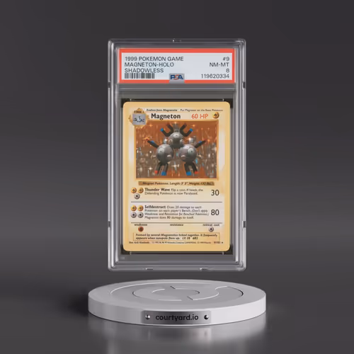 1999 Pokémon Game #9 Magneton - Holo Shadowless (PSA 8 NM-MT)
