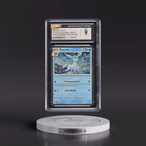 2024 Prismatic Evolutions - PRE EN #025/131 Glaceon - (Cosmos Holo) Costco Exclusive 8-Tin Bundle (C