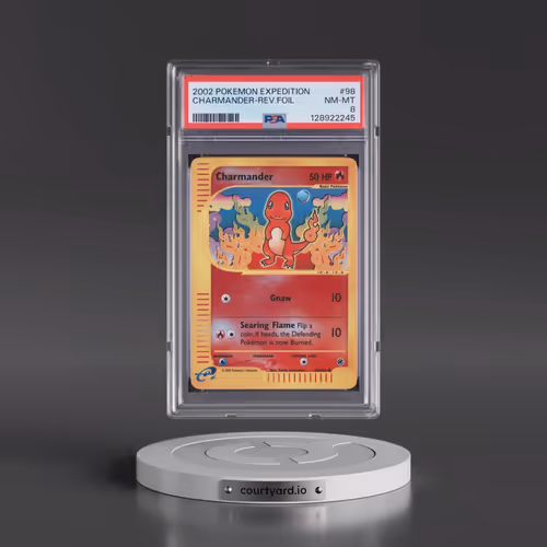 2002 Pokémon Expedition #98 Charmander - Reverse Foil (PSA 8 NM-MT)