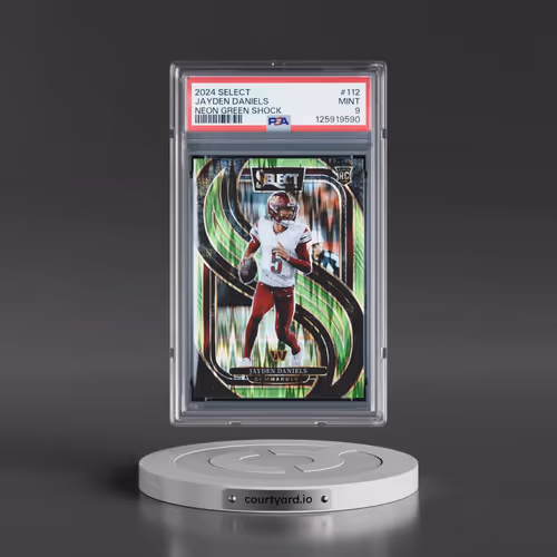 2024 Panini Select #112 Jayden Daniels - Neon Green Shock (PSA 9 MINT)