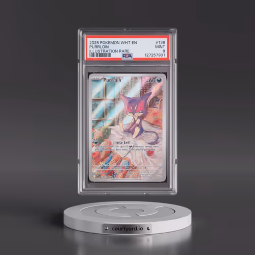 2025 Pokémon Wht EN-White Flare #136 Purrloin - Illustration Rare (PSA 9 MINT)