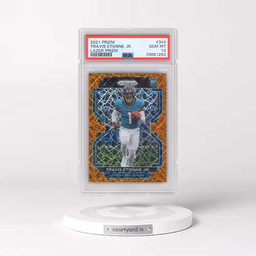 2021 Panini Prizm #344 Travis Etienne Jr. - Lazer Prizm (PSA 10 GEM MINT)