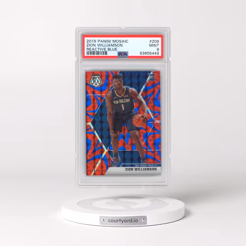 2019 Panini Mosaic #209 Zion Williamson - Reactive Blue (PSA 9 MINT)