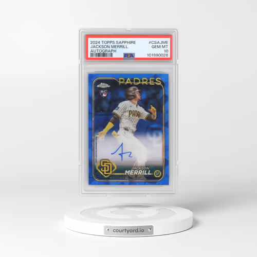 2024 Topps Chrome Sapphire Chrome Sapphire Autographs #CSAJME Jackson Merrill (PSA 10 GEM MINT)