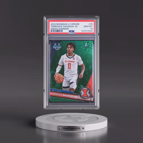 2023 Bowman University Chrome #79 Terrance Shannon Jr. - Green Shimmer (PSA 10 GEM MINT)