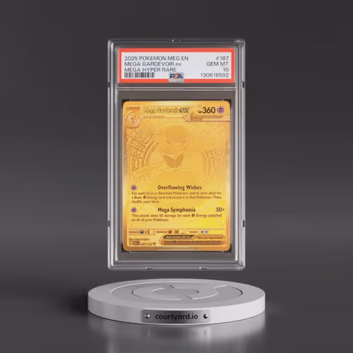 2025 Pokémon Meg EN-Mega Evolution #187 Mega Gardevoir EX - Holo Mega Hyper Rare (PSA 10 GEM MINT)