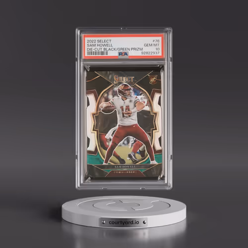 2022 Panini Select #76 Sam Howell - Die-Cut Black/Green Prizm (PSA 10 GEM MINT)