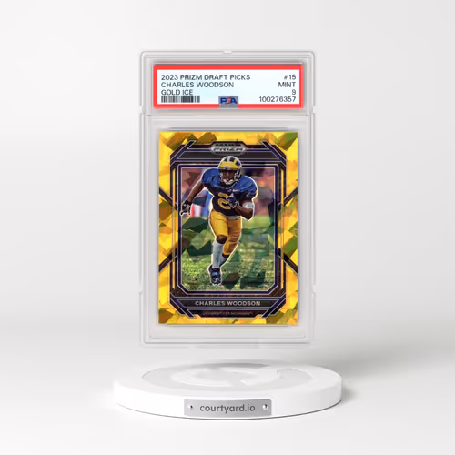 2023 Panini Prizm Draft Picks #15 Charles Woodson - Gold Ice (PSA 9 MINT)