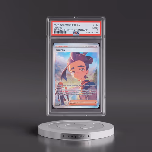 2025 Pokémon Pre EN-Prismatic Evolutions #174 Kieran - Special Illustration Rare (PSA 9 MINT)