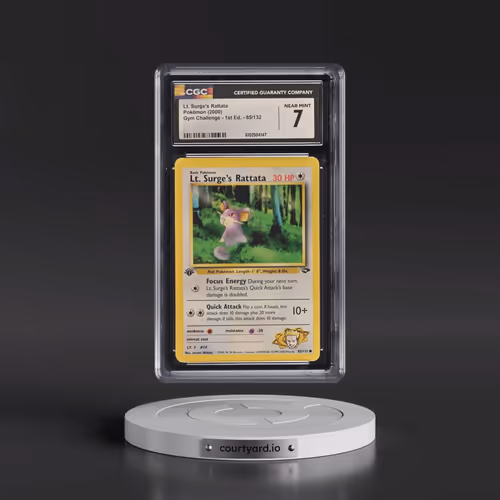 2000 Gym Challenge #85/132 Lt. Surge's Rattata - 1st Edition 1st Edition (CGC 7 NM)
